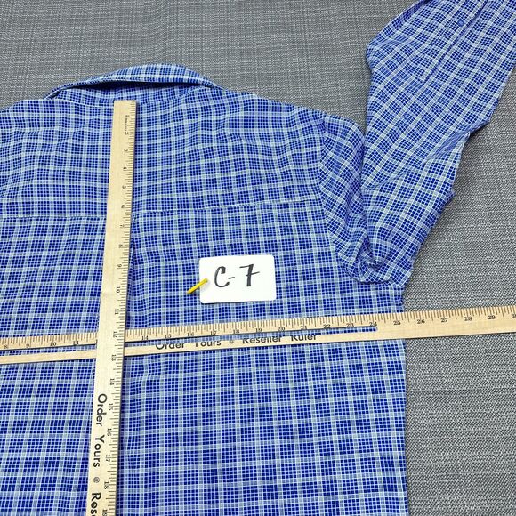 Craghoppers Shirt Men XXL Blue Insect Shield Lightweight Snap Up Camping Fishing - Picture 12 of 14